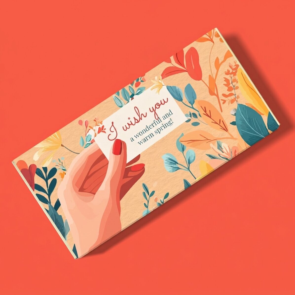 Chocolade met een persoonlijk bericht - Lentebericht