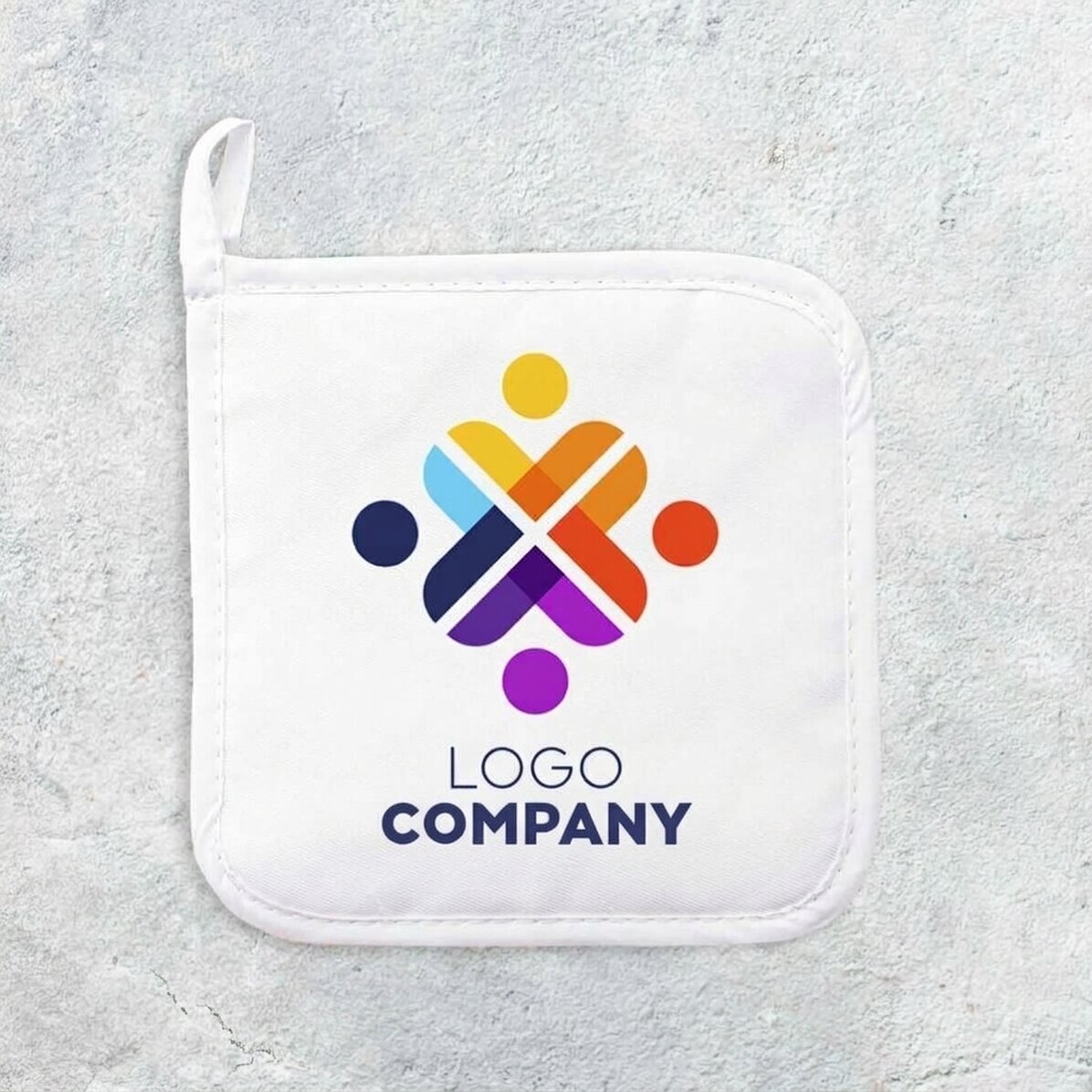 Gepersonaliseerde houder voor hete potten met logo