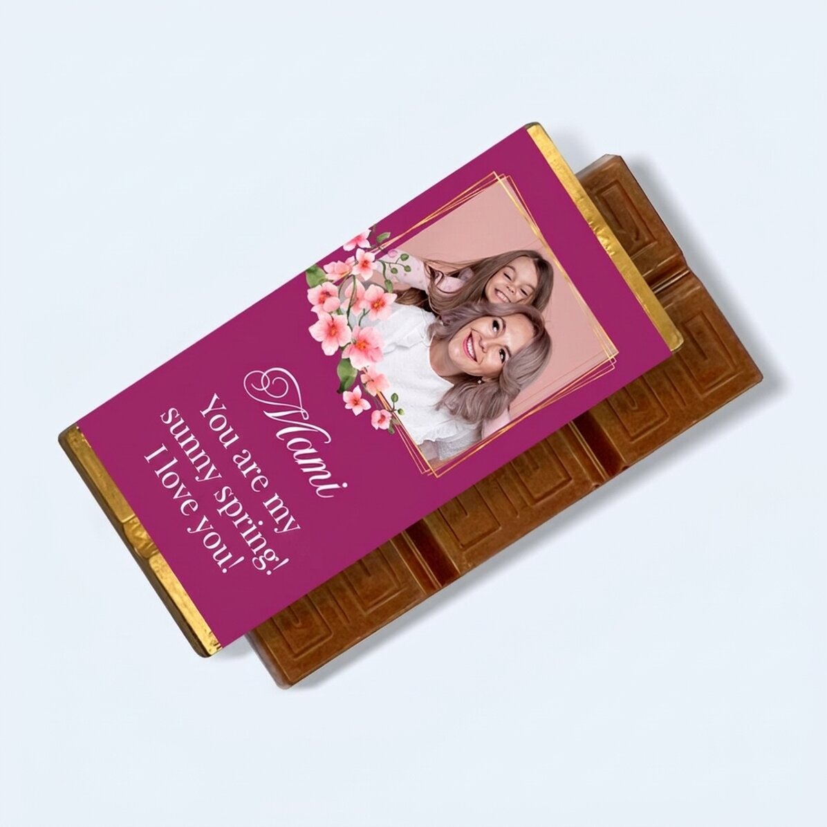 Mini-tablette de chocolat personnalisée avec un message et une photo - Ma chérie