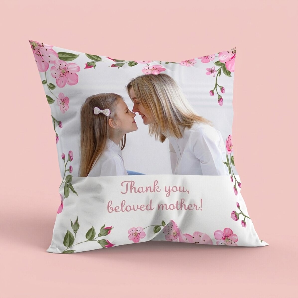 Coussin personnalisé avec photo et message - Mon printemps