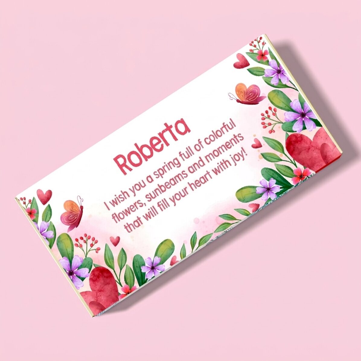 Chocolade met een persoonlijke boodschap - Spring