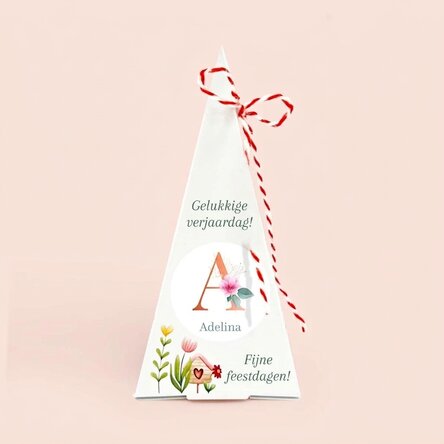 Gepersonaliseerde bloemenplantset met tekst - Floral