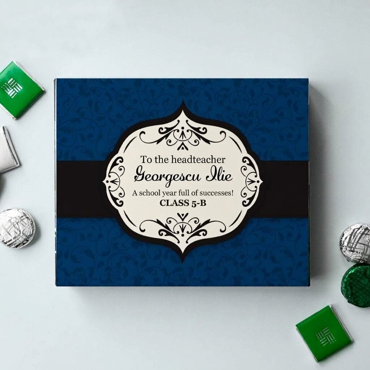 Boîte de bonbons personnalisée avec un message pour les professeurs