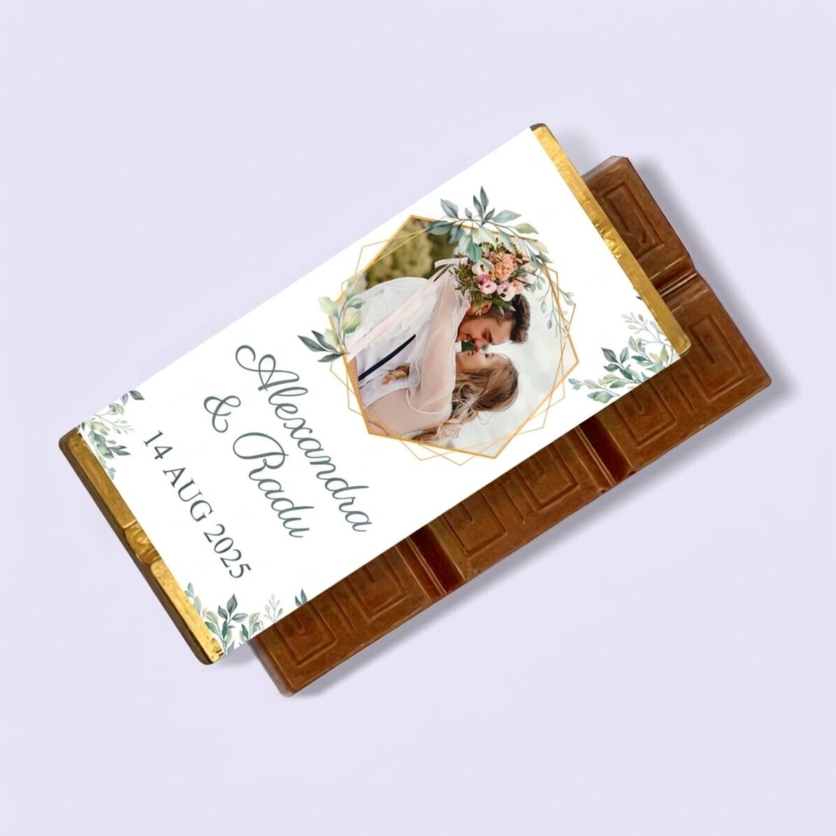 Mini-tablette de chocolat personnalisée avec photo et texte - Elegance