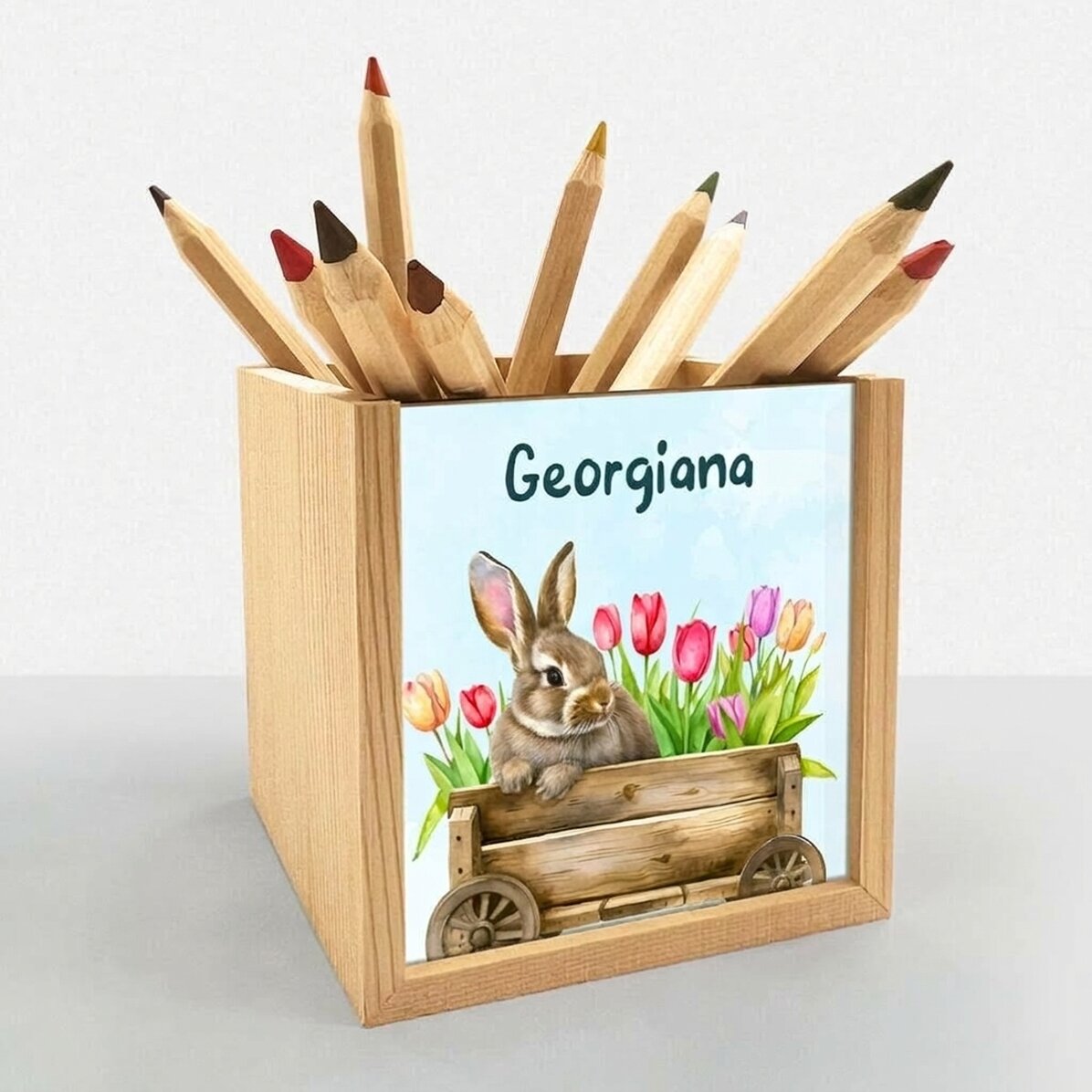 Porte-crayons personnalisé avec un prénom - Joyeuses Pâques !