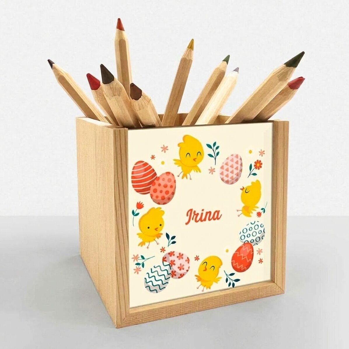 Porte-crayons personnalisé avec un prénom - Poulet