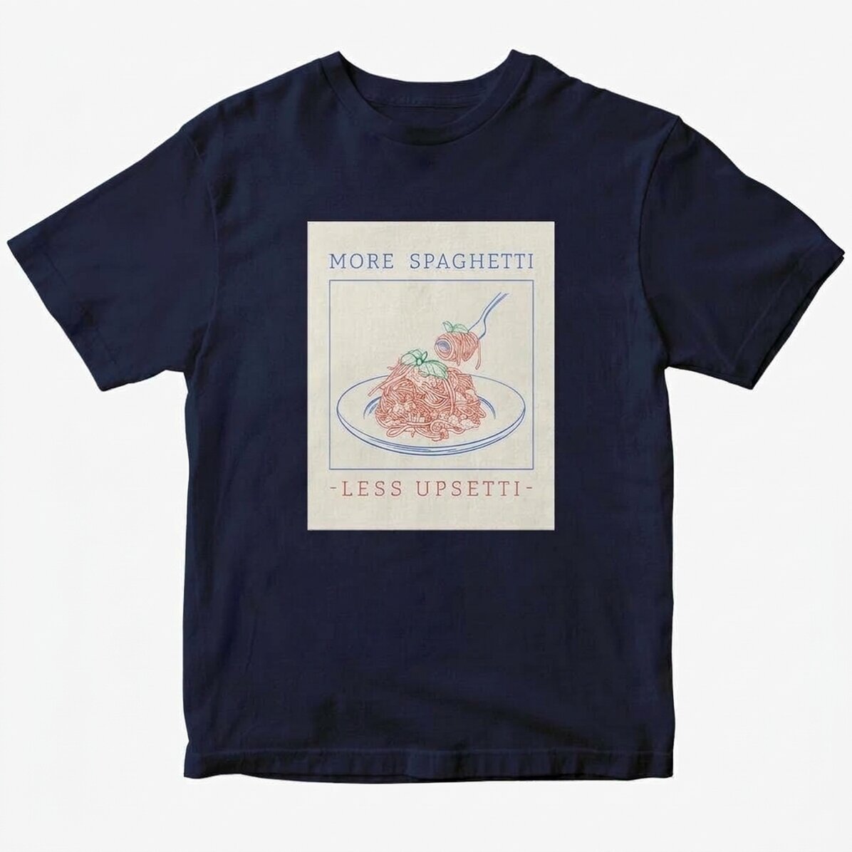 Katoenen T-shirt met eigen tekst - Spaghetti