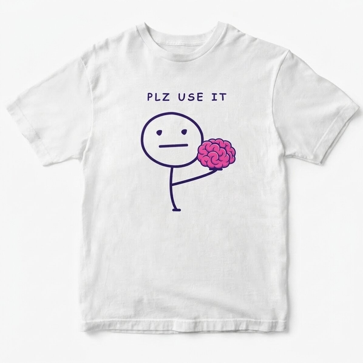 Katoenen T-shirt met gepersonaliseerde tekst - Brain