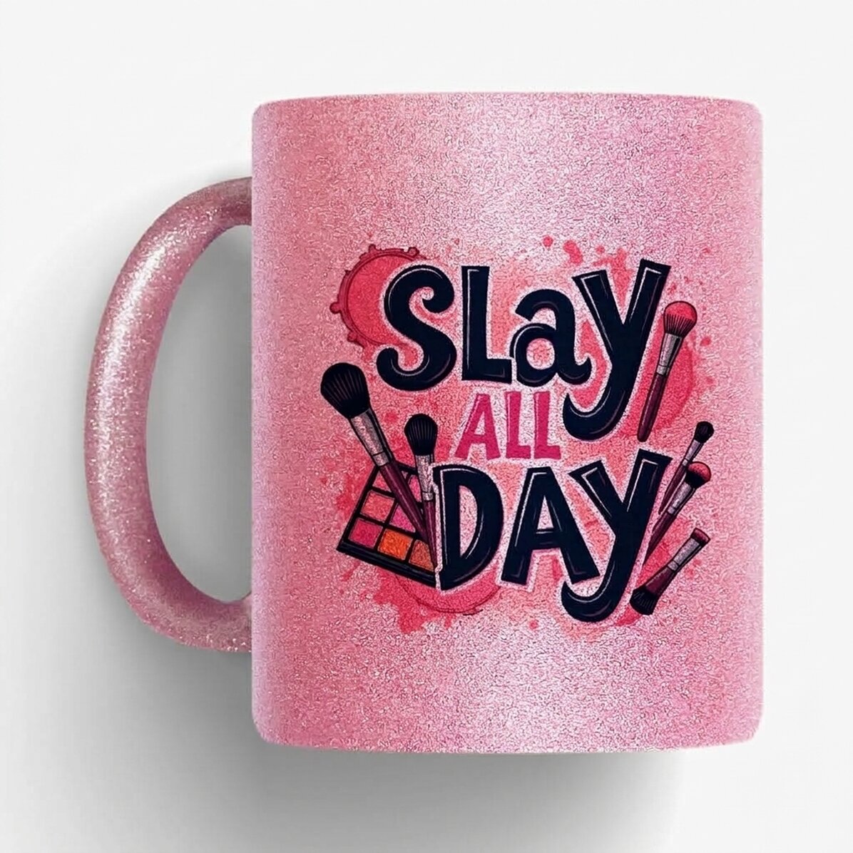 Tasse à paillettes personnalisée avec un texte - Slay