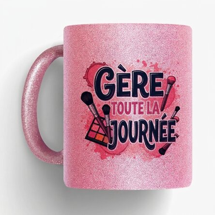 Tasse à paillettes personnalisée avec un texte - Slay