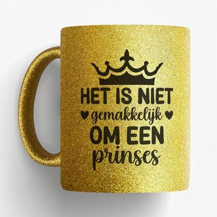 Gepersonaliseerde glitterbeker met tekst - Princess