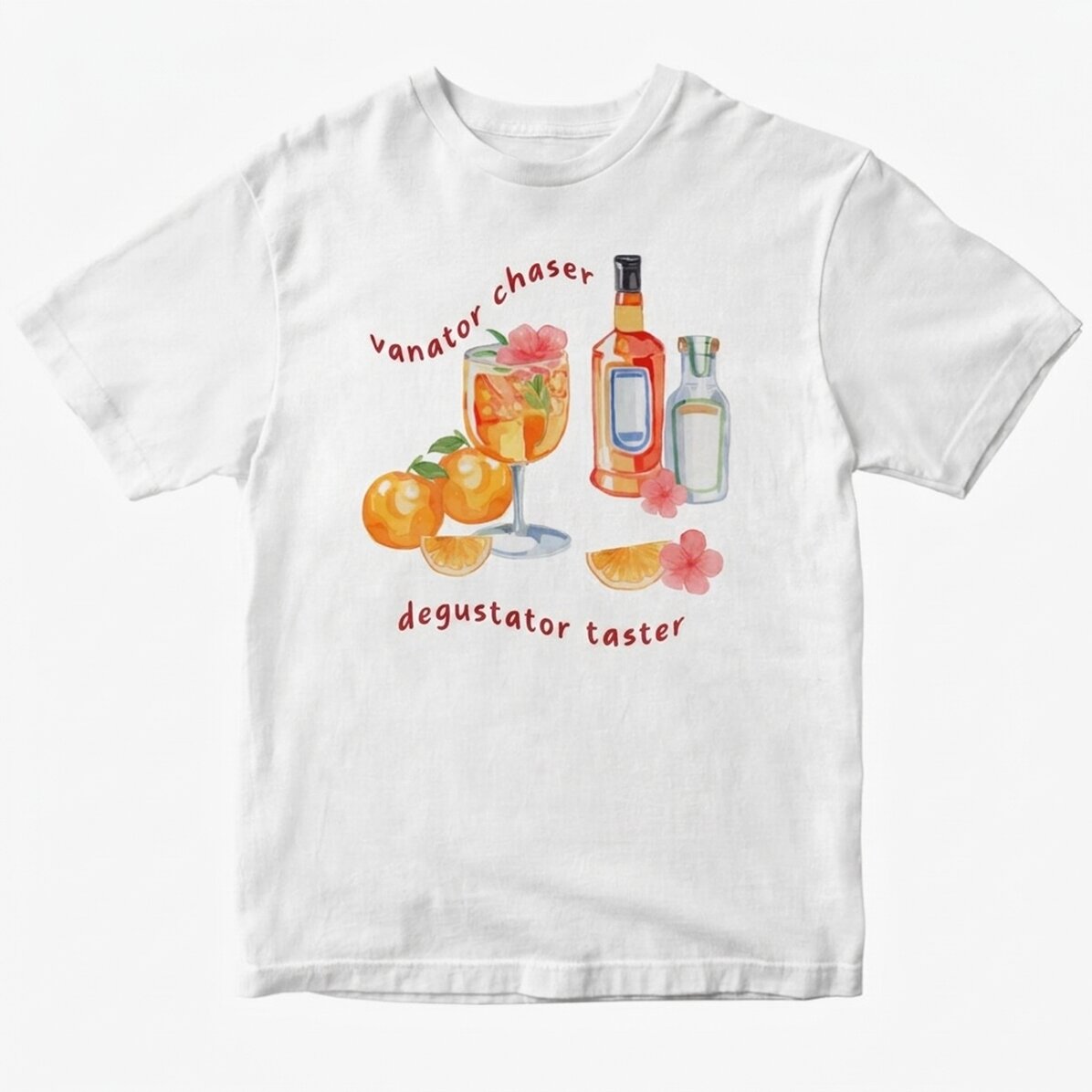 Katoenen T-shirt met gepersonaliseerde tekst - Sunset & cocktails