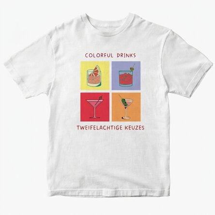Katoenen T-shirt met gepersonaliseerde tekst - Drinks