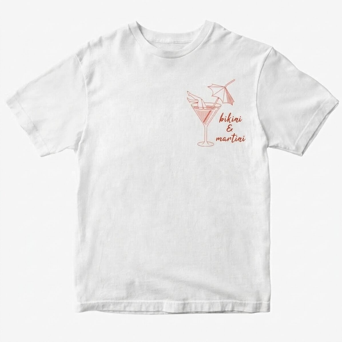 Katoenen T-shirt met gepersonaliseerde tekst - Bikini & Martini