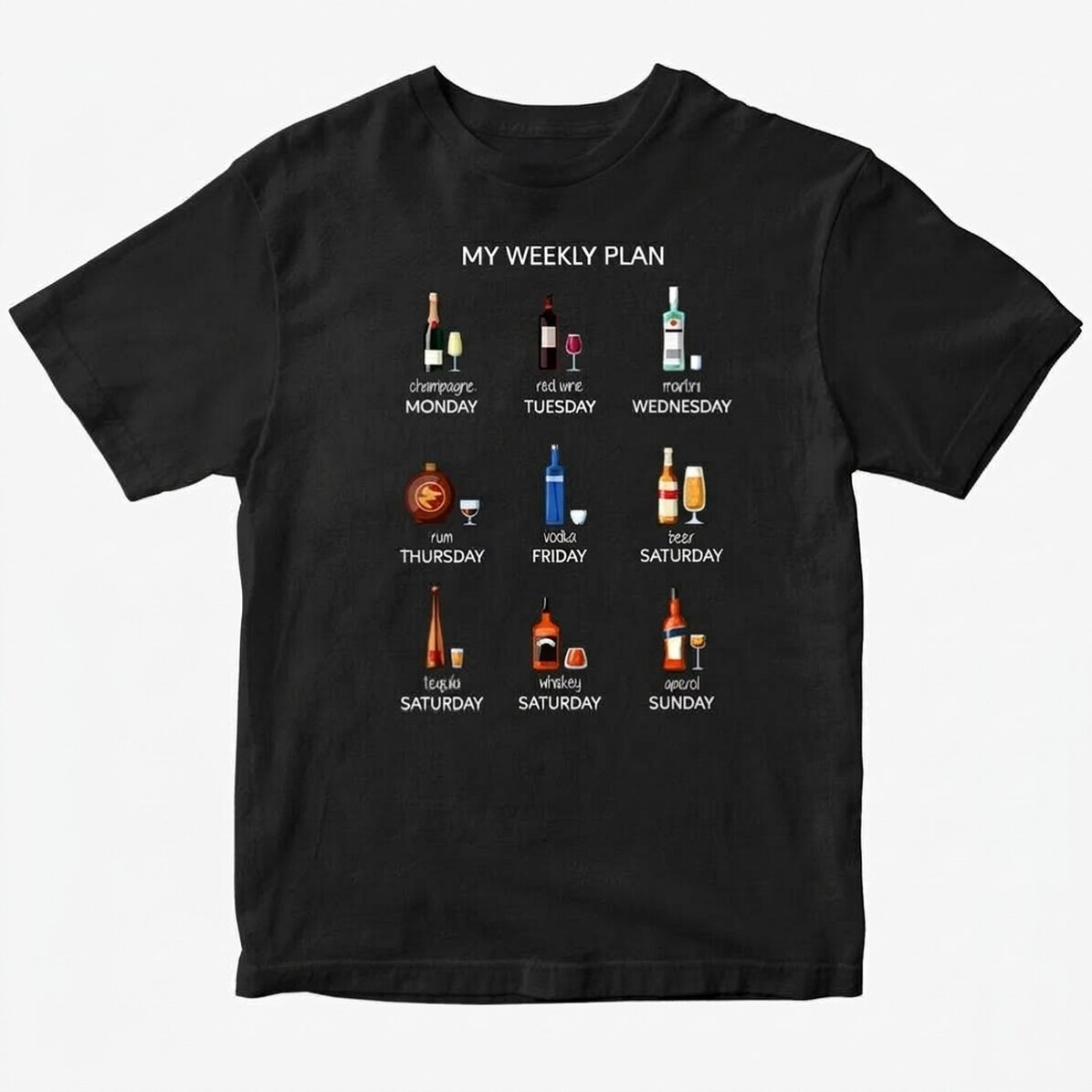 T-shirt en coton personnalisé avec un texte - My weekly plan