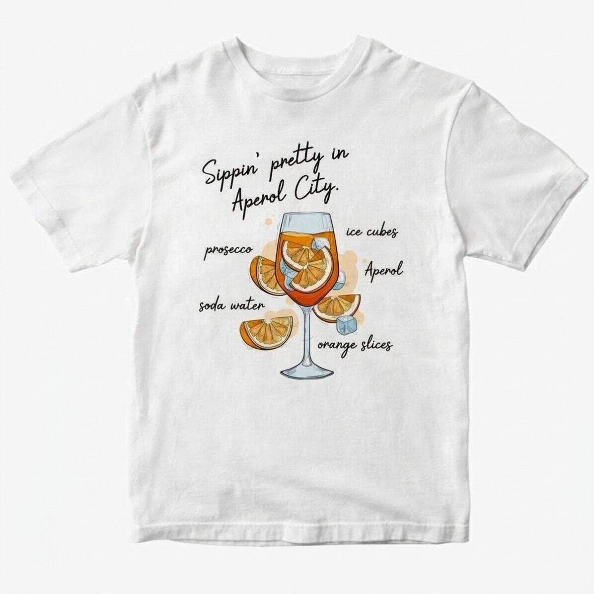 Katoenen T-shirt met gepersonaliseerde tekst - Aperol