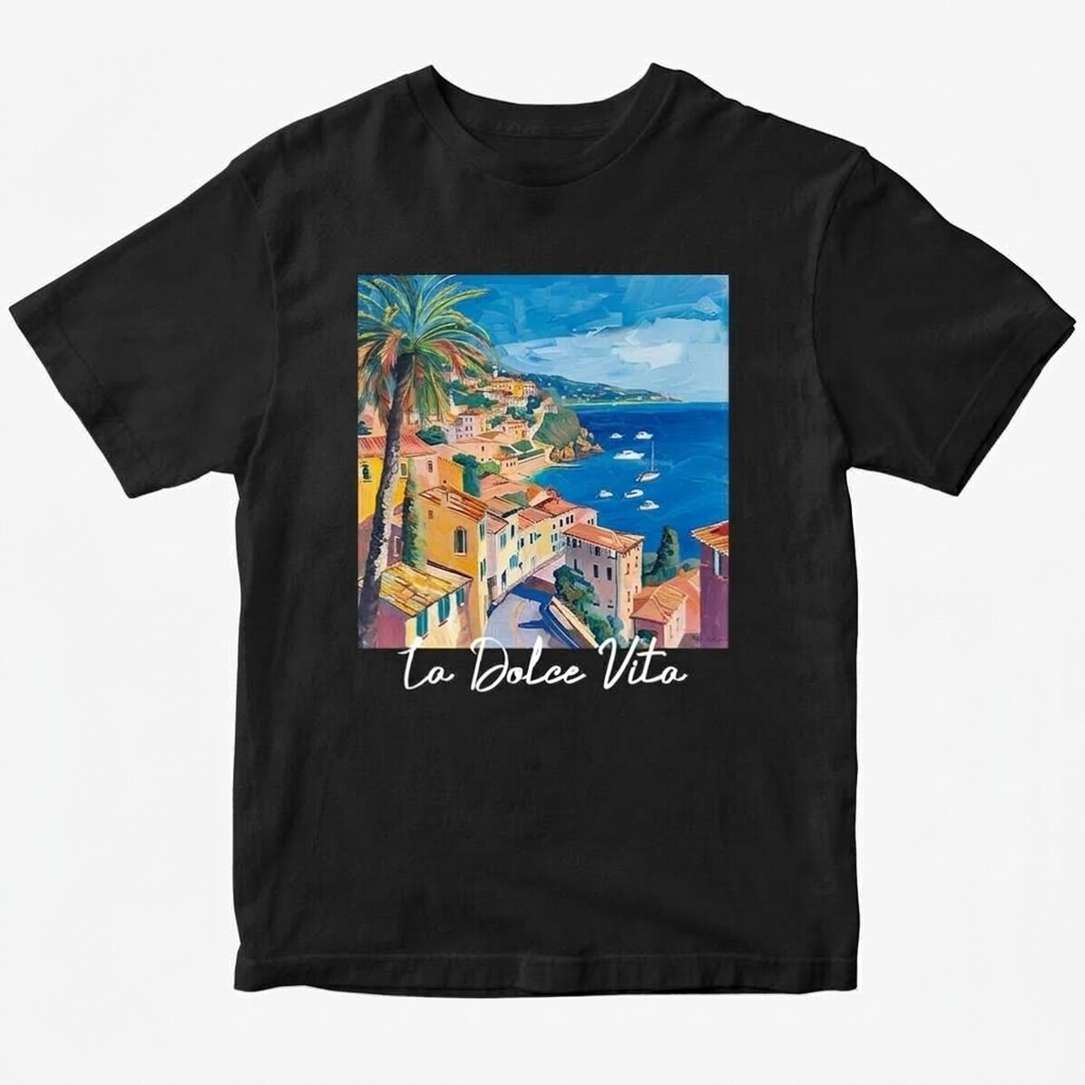 Katoenen T-shirt met gepersonaliseerde tekst - La Dolce Vita