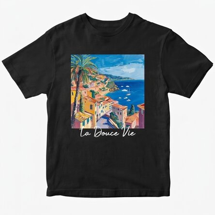 T-shirt en coton personnalisé avec un texte - La Dolce Vita