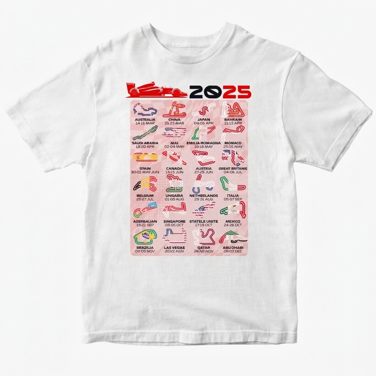 Katoenen T-shirt met gepersonaliseerde tekst - Formule 1 2025