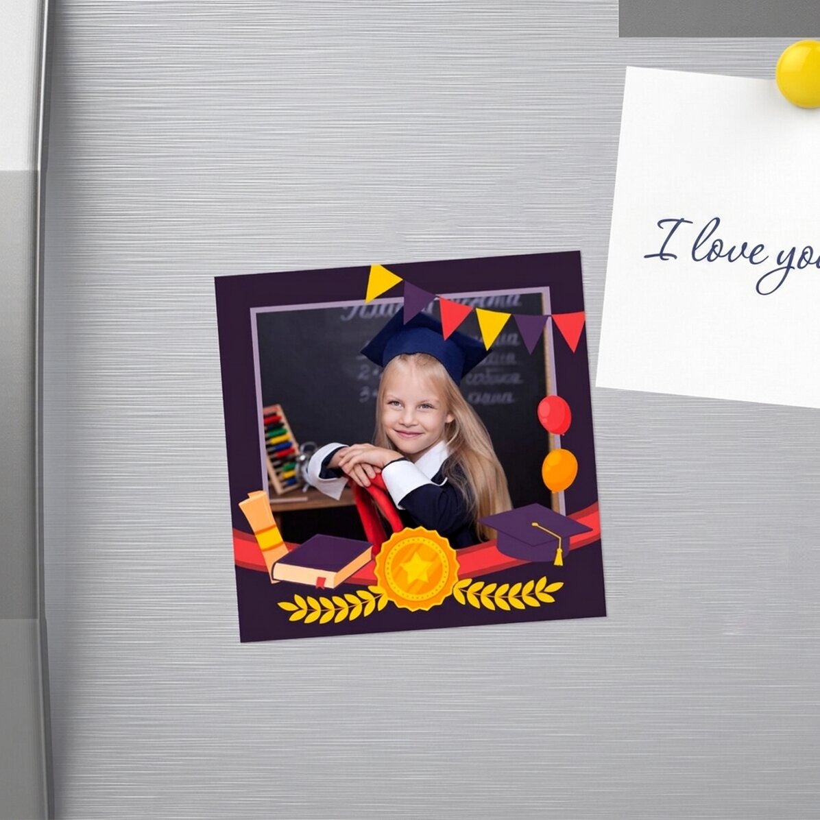 Gepersonaliseerde magneet van 10x10 met foto - Afstuderen