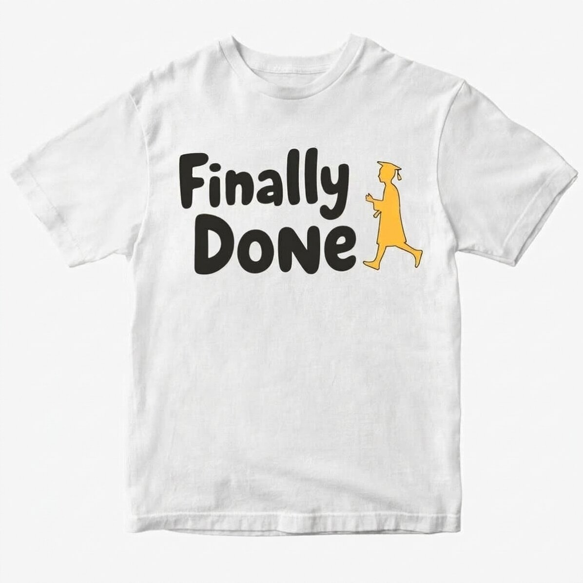 Katoenen T-shirt met gepersonaliseerde tekst - Eindelijk klaar