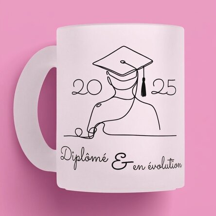 Tasse personnalisée avec un prénom et un texte - Line art Graduation