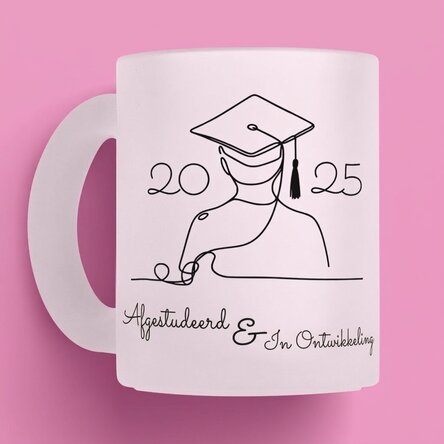 Gepersonaliseerde mok met naam en tekst - Line art Graduation