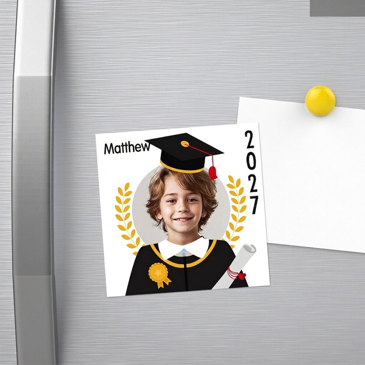 Aimant 10 x 10 personnalisé avec photo et message - Diplômé