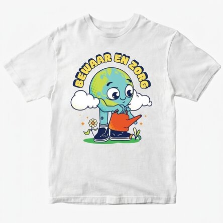 Gepersonaliseerd katoenen T-shirt voor kinderen - Save and care