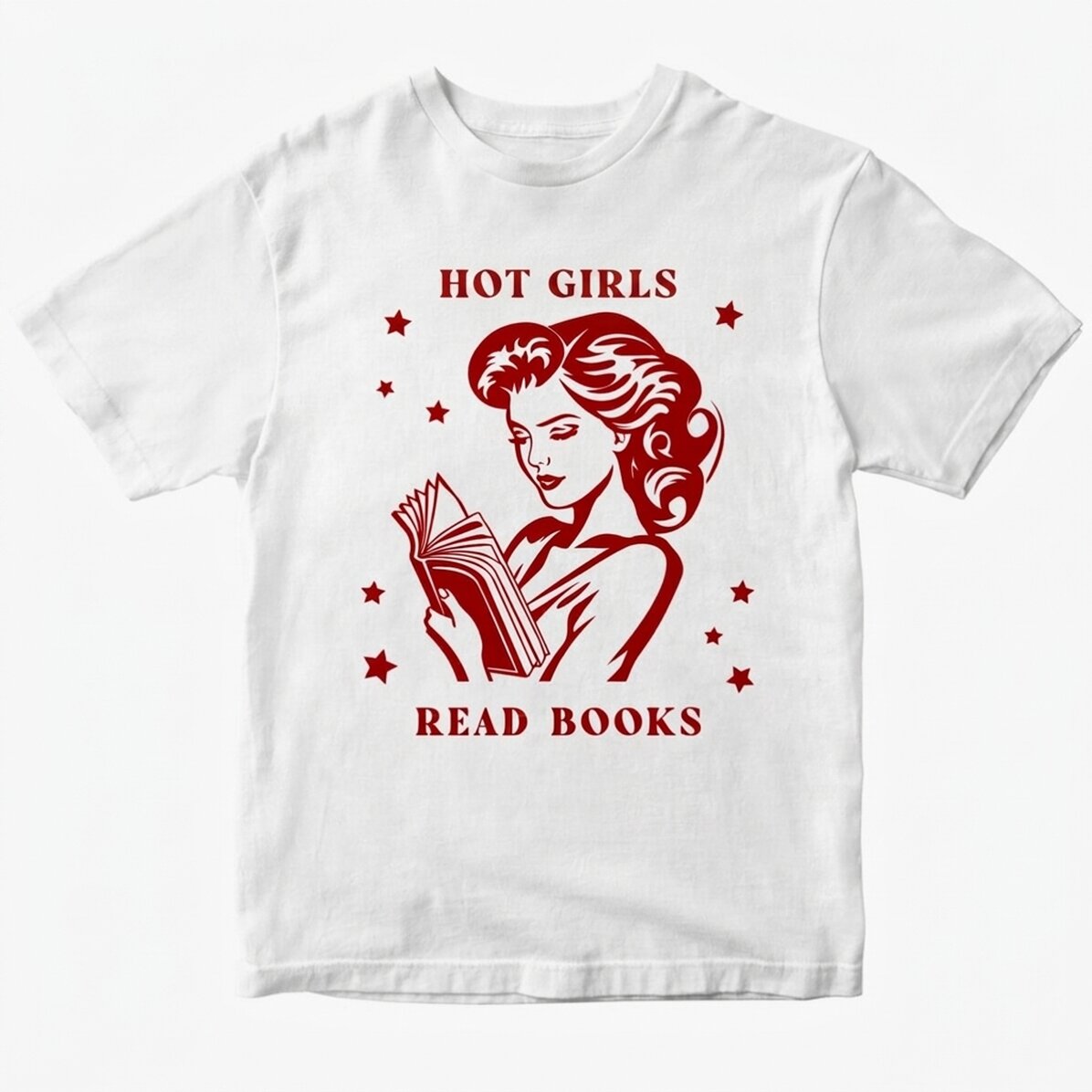 Gepersonaliseerd katoenen T-shirt - Hot girls read books