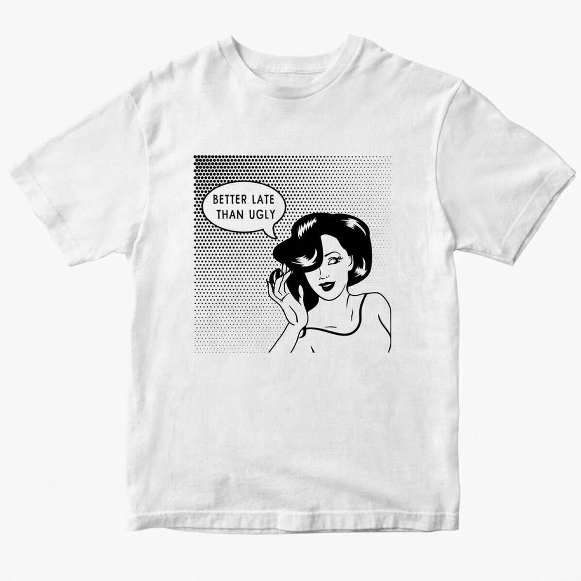 Gepersonaliseerd katoenen T-shirt - Better late than ugly