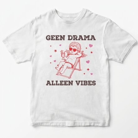 Gepersonaliseerd katoenen T-shirt - No drama, just vibes