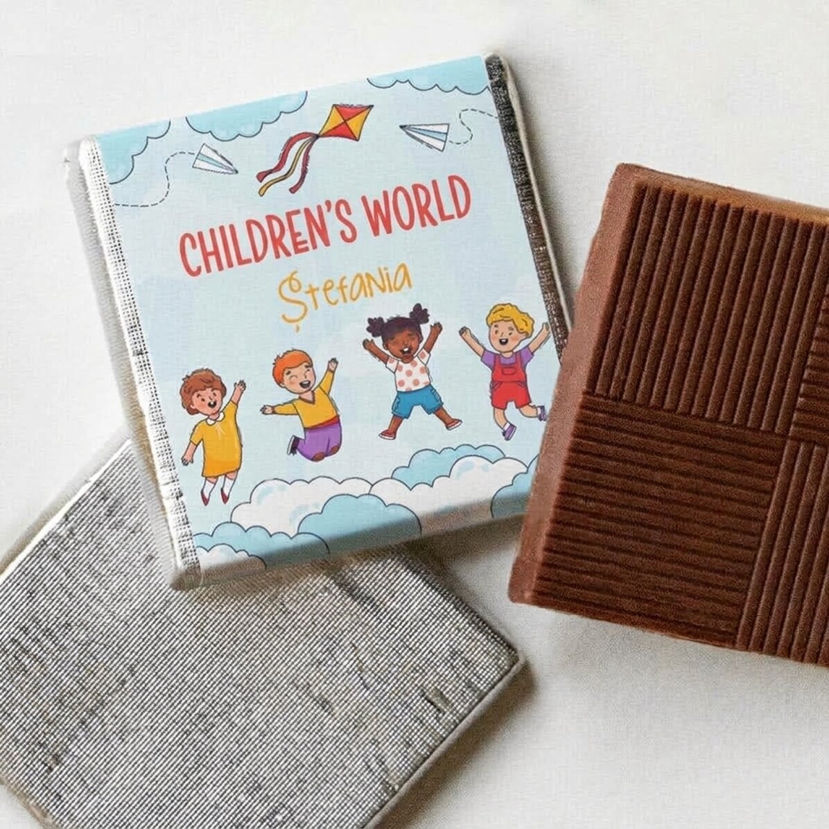 Gepersonaliseerde mini-chocolade met boodschap - De wereld van de kinderen
