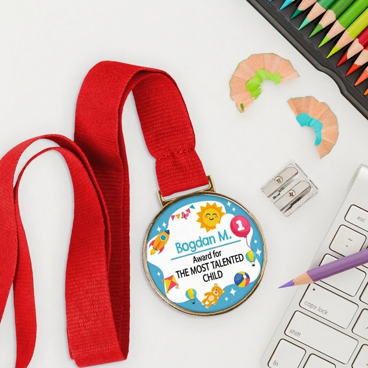 Gepersonaliseerde medaille met tekst - Kinderdag