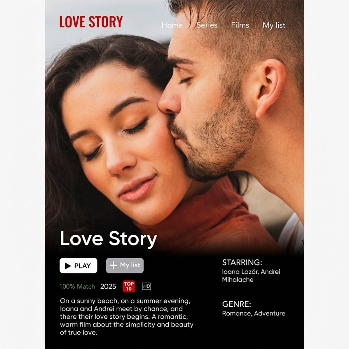 Affiche personnalisée avec photo et texte - Film