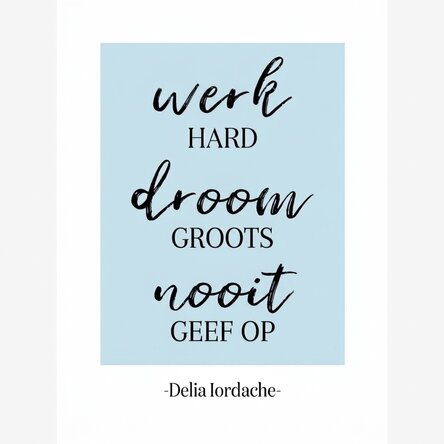 Gepersonaliseerde poster met tekst - Never Give Up