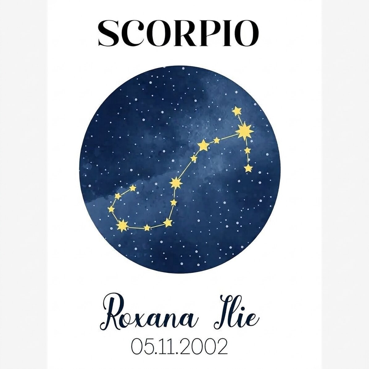 Affiche personnalisée avec texte - La constellation du Scorpion