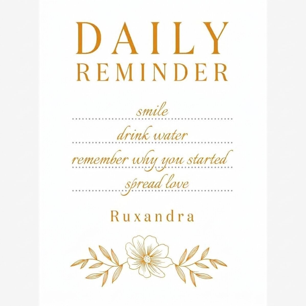 Gepersonaliseerde poster met tekst - Daily Reminder