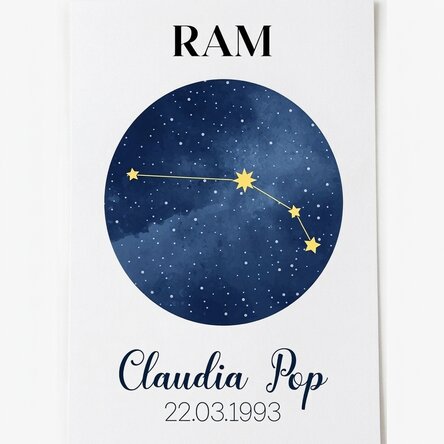 Gepersonaliseerde poster met tekst - Het sterrenbeeld Ram