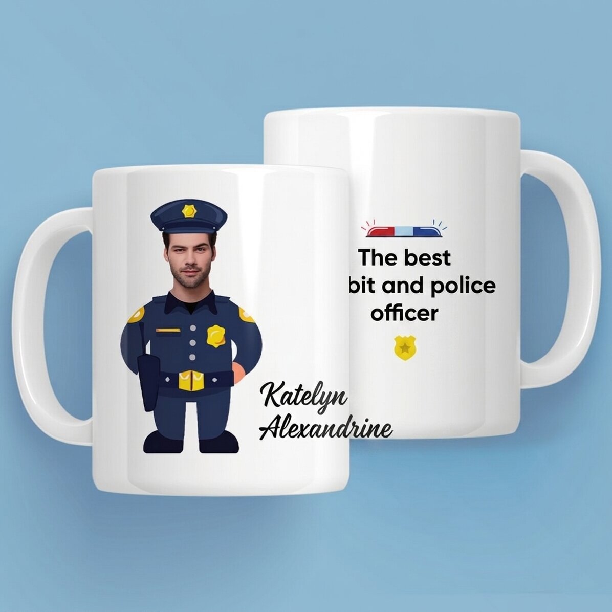 Tasse personnalisée avec inscription - Pour les policiers