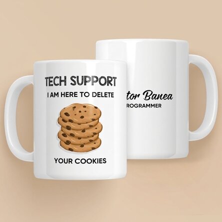 Tasse personnalisée avec texte - Cookies (programmeur)