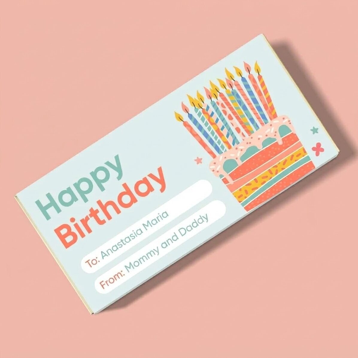 Chocolat personnalisé avec un message pour les enfants - Anniversaire