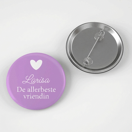 Gepersonaliseerde button met tekst - Hart