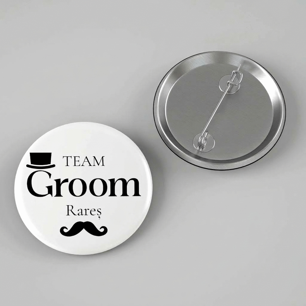 Gepersonaliseerde button met tekst - Bruiloft
