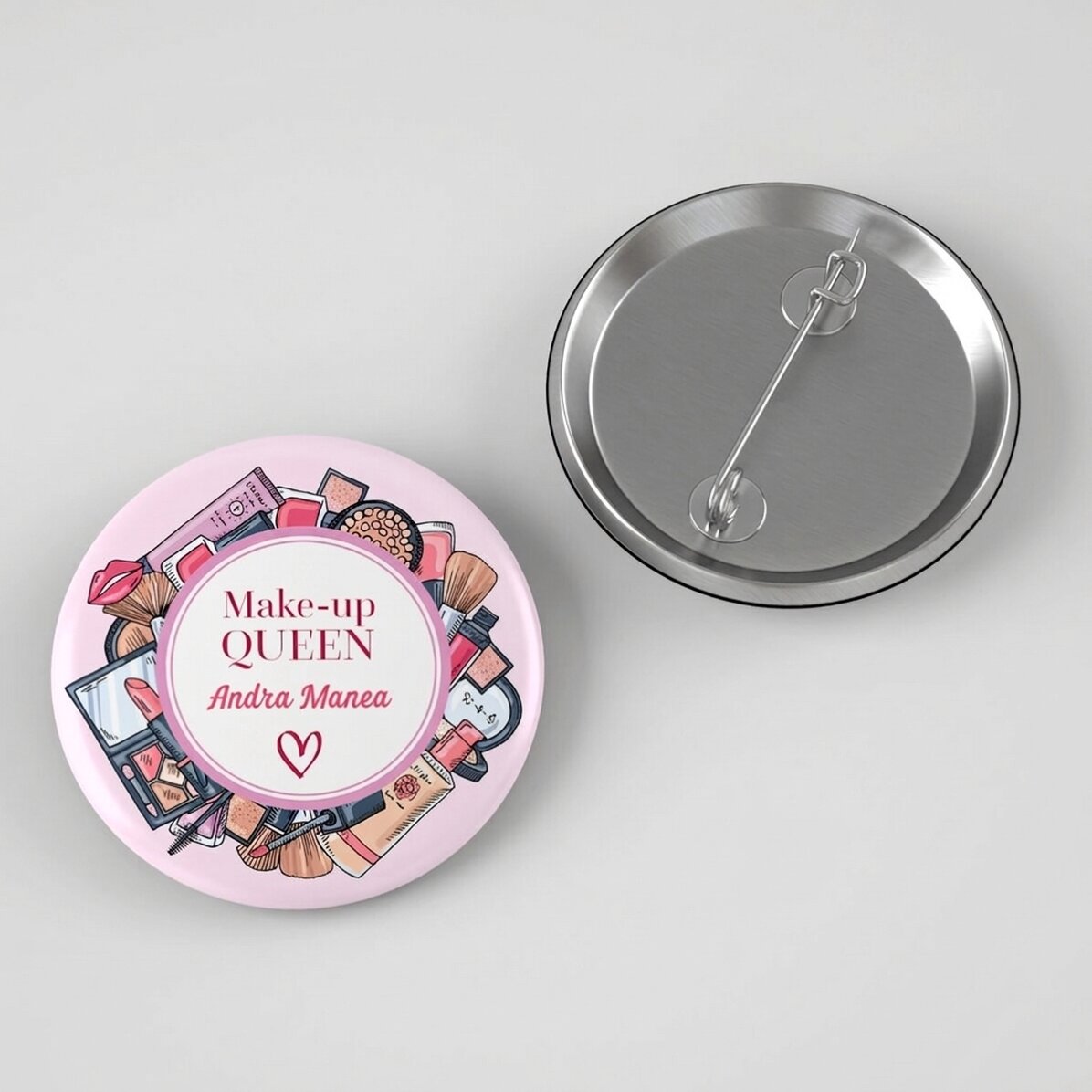 Gepersonaliseerde button met boodschap - Make-up Artist