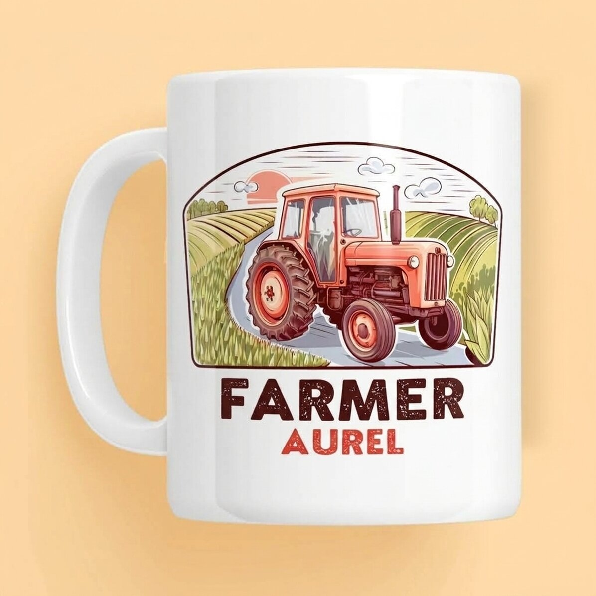 Gepersonaliseerde mok met tekst voor boeren - Tractor
