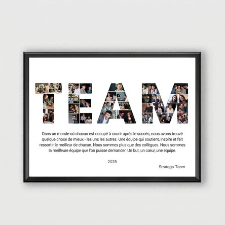 Tableau personnalisé avec 29 photos et un texte - Best Team