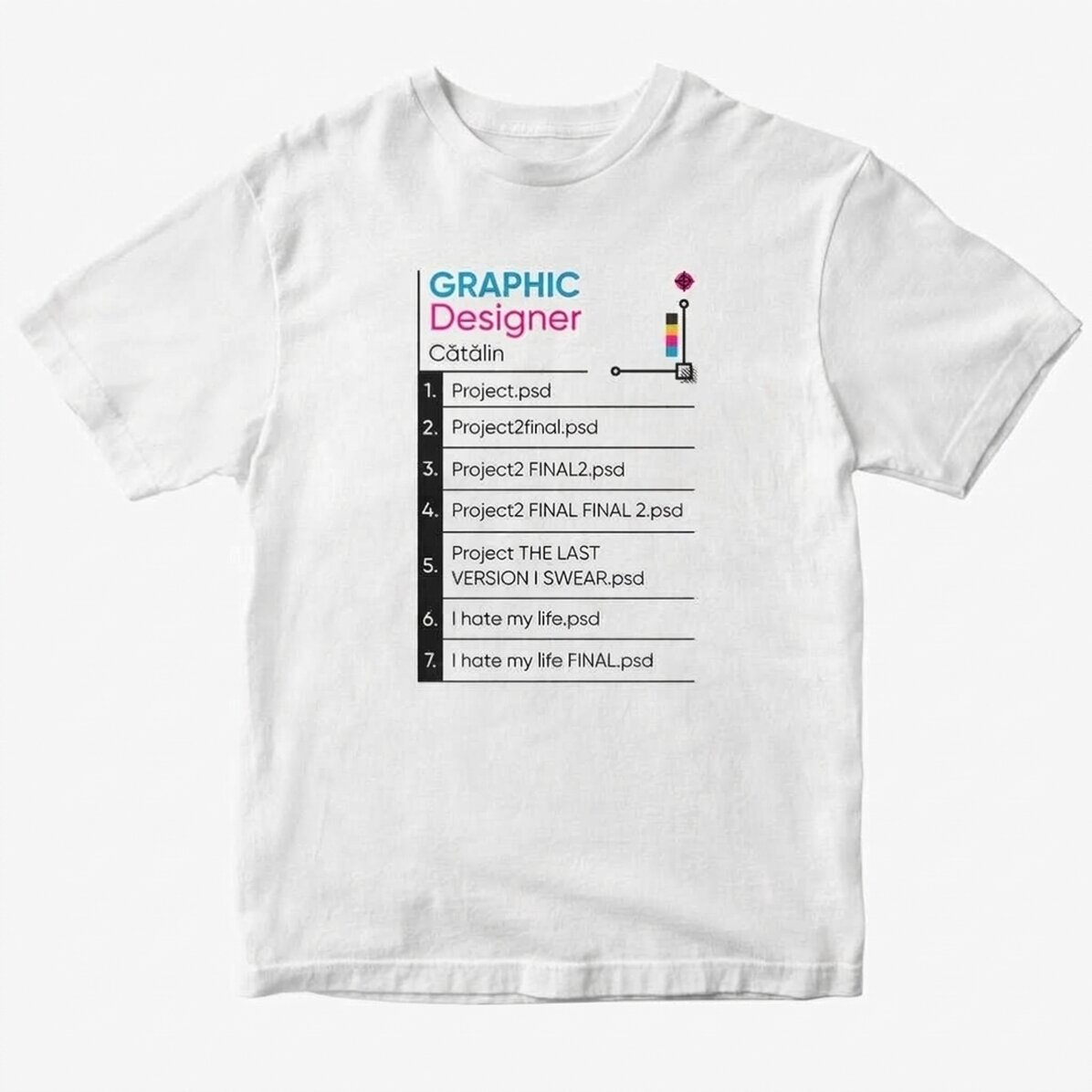 T-shirt en coton personnalisé avec un texte - Graphiste