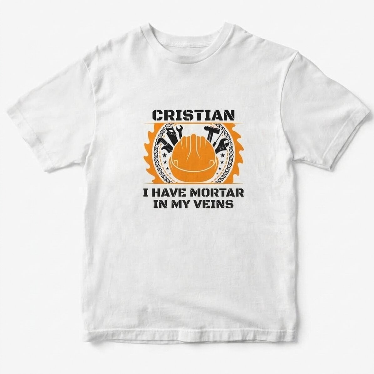 T-shirt en coton personnalisé avec un message pour les ouvriers du bâtiment - Équipement