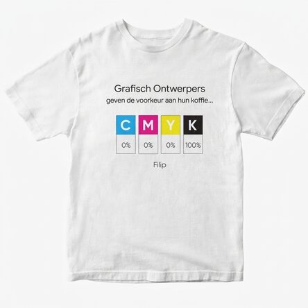 Gepersonaliseerd katoenen T-shirt met tekst voor grafisch ontwerpers